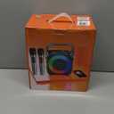 Karaoke Machine, Portable Bluetooth Speaker with 2 Wireless Microphones for Adults & Kids with Lights, Karaoke Microphone with PA System Supports USB/TF/REC/FM/AUX for Home Party Home System Packages (Black)