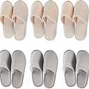 OSTADARRA 6-Pairs Spa Slippers, Non Slip Disposable Slippers For Guest, Washable Reusable, Which Can Be Used As Women Men, House, Indoor, Bathroom, Bedroom, Hotel, Bride Slippers Size 0