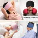 FRESHME Sleep Mask Blackout - Handmade Cotton Sleep Mask for Women Men Eye Mask for Sleeping Black Soft Eye Cover for Sleeping with Adjustable Veclro Breathable Eye Blindfold for Night Nap Travel