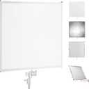 NEEWER Light Diffusion Panel Scrim Kit with Silver/White Reflector Film 35"x35" Foldable Frame with 5/8" Baby Pins Handle for C Stand 3 in 1 Diffuser for Studio Portrait Product Photography, SF9090F