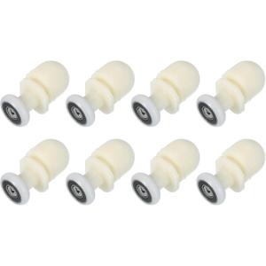 uxcell 19mm Shower Door Rollers, Sliding Shower Doors Runners Wheels Replacement for Bathroom Glass Doors 4-6mm, White 8 Pcs