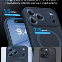 Magnetic Shockproof for iPhone 17 Pro Case,Upgraded[Camera Protection][Compatible with Magsafe][Non-Slip][Mil-Grade Protection]Slim Translucent Matte Phone Case for iPhone 17 Pro,Midnight Blue