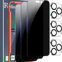 Ferilinso 3 Pack for Apple iPhone 14 Pro Max Privacy Screen Protector Tempered Glass Accessories 9H Anti Spy Privacy Screen for iPhone 14 Pro Max 3 Pack Camera Lens Protector