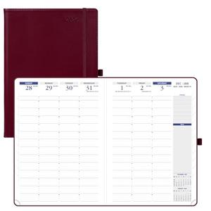 POPRUN 2026 Weekly Planner (A4 Size-8.25'' x 11.75''), 15-Minute Appointment Book (Jan 2026-Dec 2026) with Monthly Tabs, Inner Pockets, Pen Holder, PU Leather Softcover, 100GSM - Burgundy