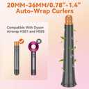 0.78in-1.4in Conical Long Barrels Attachment for Dyson Airwrap HS01 HS05 Accessories, 20MM-36MM 2 in 1 Auto-Wrap Curling Iron Curlers for Professional Barrels Curl and Wave Curl Hair, Gold