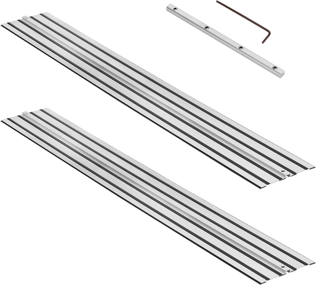 110" Track Saw Guide Rail for DeWalt Track Saws, 55" x 2 Guide Rail with Connector Replacement for DeWalt DWS5022, Perfect for Woodworking and Longer Cuts, Aluminum Extruded  