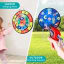 Double-Sided Dart Board Garden Game for Kids, 29 Inch Dartboard Standing & Hanging Shooting Toy Set with 2 Toy Guns, Indoor Outdoor Garden Carnival Party Game Fun for 3 4 5 6 7 8+ Year Old Boys Girls, 29 inches x 400 grams