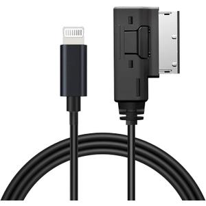 AMI MMI Aux Cable for iPhone 14 13 12 11 XS XR X 8 7 6,Car Aux Interface Dongle Compatible with Audi A3/A4/A5/A6/A7/A8/S4/S6/S8/Q5/Q7/R8/TT,Auxiliary Input Adapters for VW Tiguan CC Magotan(3.3FT)