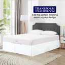 16 Inch Drop Bed Skirt King Size with Platform to Stay in Place Elegant Pleated Design with Split Corners Wrinkle Resistant Fabric for Modern and Stylish Look - White
