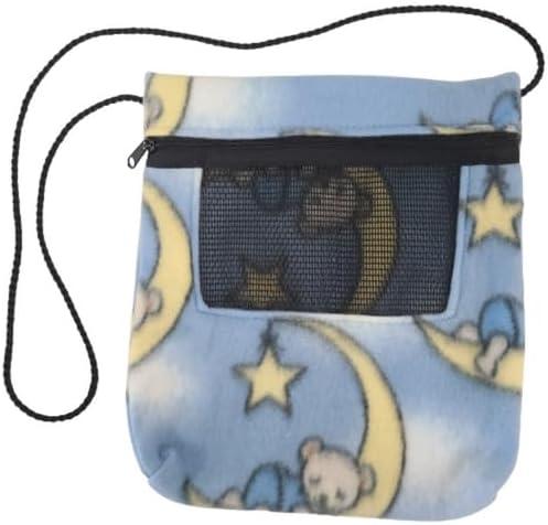 SunCoast Sugar Gliders Bonding Carrier Pouch - Premium Bonding Pouch for Sugar Gliders & Other Small Pets - Durable Cozy Fleece Material, Mesh Screen, Silk Rope, & Zipper, Pet Sleeping Bag, ZZZ Time