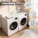Washer Dryer Countertop, HDPE Laundry Countertop with Storage Shelf and Edge Rails-White