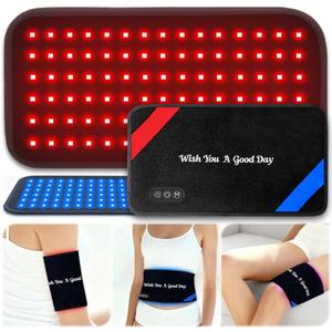 Red Light Therapy for Body 90 LEDs (660/850/460nm), Wearable Infrared & Blue Light Therapy Pad (13"x7.3") for Pain Relief & Muscle Recovery, FSA Eligible HSA 27 Customizable Options (Corded)