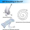 Young Marine Galvanized Fluke Style Anchor Kit Includes Galvanized Fluke Anchor, Rope, Shackles, Chain 8LB 10LB 13LB