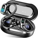 Wireless Earbuds, 2025 Bluetooth 5.4 Headphones Sport, Bluetooth Earbuds with ENC Noise Canceling Mic, 50H Stereo Wireless Headphones IP7 Waterproof with Earhooks, Dual LED Display for Workout/Running