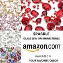 Sew On Rhinestones, Choupee 130PCS Red Sew On Stone Metal Back Prong Setting Sewing Claw Rhinestone Mix Shapes Sew On Glass Gems for Jewelry, Clothes, Costume, Shoes, Belt, Dress, Garments and Crafts
