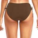 Daci Women Mid Waist Bikini Bottoms - Full Coverage Swim Bathing Suit Bottom Side Tied Swimsuit Bottoms (Brown, L)