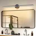 32in Modern Black Plug in/Hardwired Bathroom Vanity Light Fixtures Led Vanity Lights Over Mirror, 3000k Warm Light 18w Picture Light Eye-Friendly Wall Lamps Light Bar for Piano/Living Room