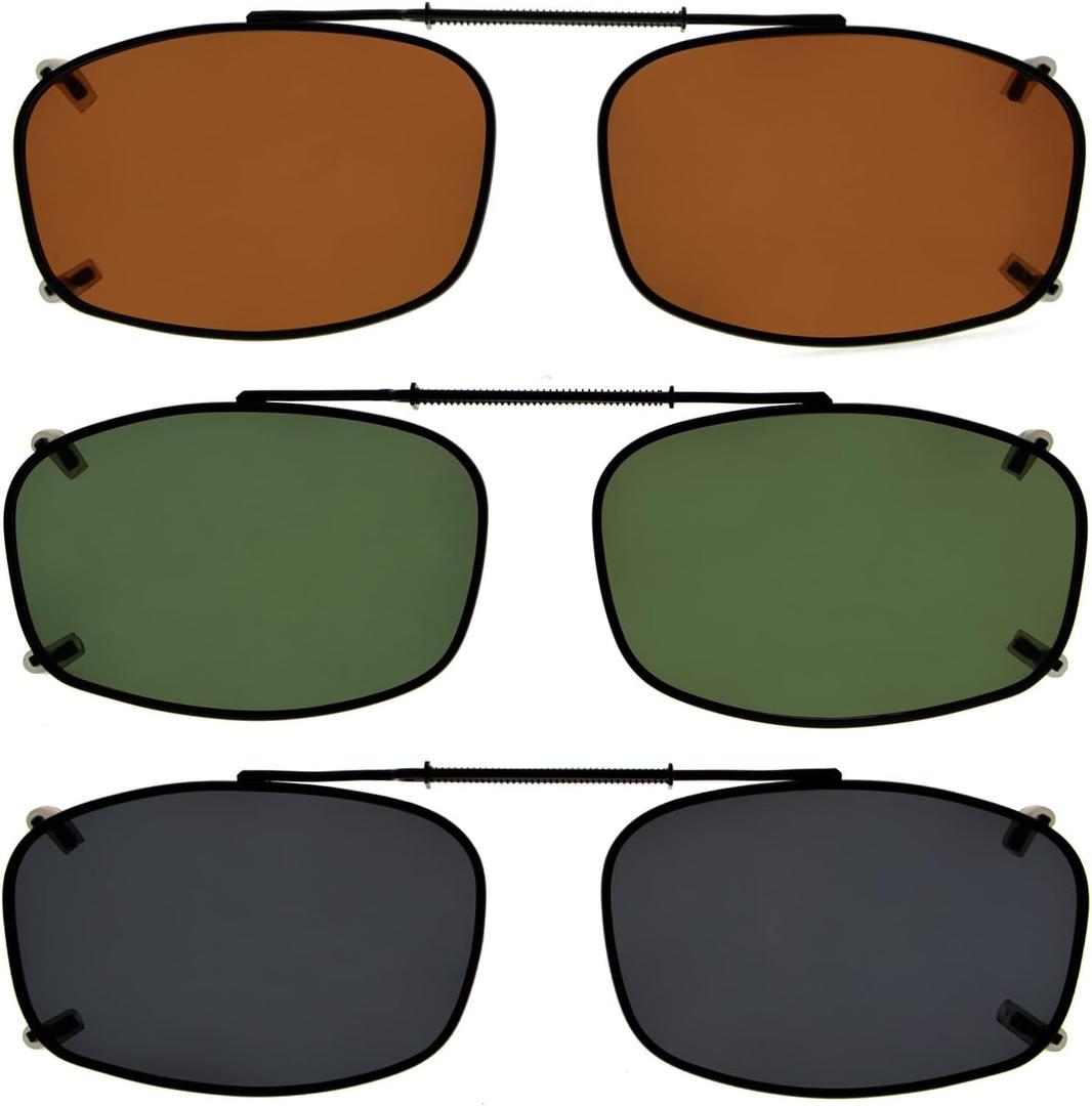 Eyekepper Metal Frame Rim Polarized Lens Clip On Sunglasses 54 * 34MM