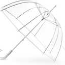 Clear Umbrella for Rain, Dome Bubble Umbrellas for Wedding, Windproof Transparent Umbrella with Large Canopy, Reinforced Fiberglass Frame & Aluminum Shaft, Lightweight for Prom & Outdoor Events