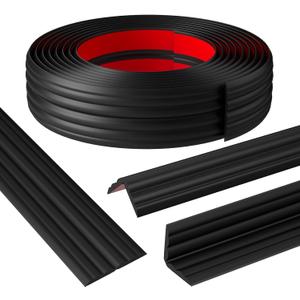 Elvone Wall Corner Protector & Edge GuardPeel and Stick Wall Trim Moulding Inside & Outside Corner Molding Trim Caulk Strip, Self Adhesive Trim for Wall Edge,Ceiling,Countertop, 1.6 W x40 LBlack