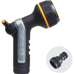 Melnor 65116-AMZ XT Metal 10-Pattern Nozzle with QuickConnect Product Adapter Amazon Bundle, Multi, Heavyweight Thumb Control