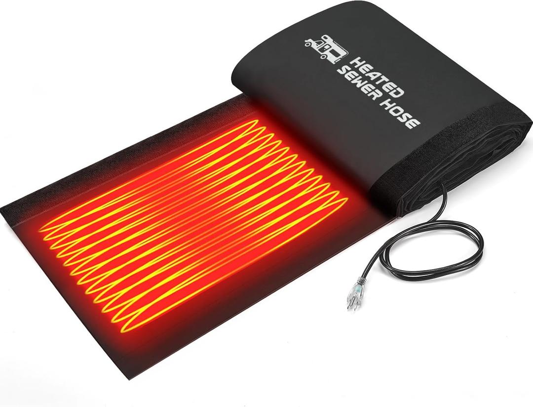 15FT RV Heated Sewer Hose Cover Avoid Freezing at -20F, Electrical Heated Sleeve of Rv Sewer Hose for Rv/Camper/Rv Accessories in WinterJUST COVER