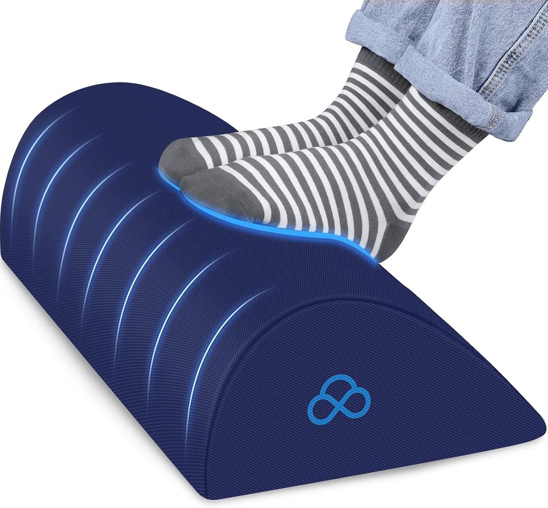 Foot Rest Ergonomic Pillow for Under Desk at Work, Anti-Fatigue Footrest Support Pillow for Fatigue & Pain Relief, Comfortable for Office Chair, Car Seat & Gaming Chair - Blue (Standard-17 Inch)