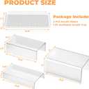 Acrylic Buffet Risers, Food Risers for Buffet Table, Clear Acrylic Risers Display Stand with U Shaped for Catering Supplies, Scalloped Acrylic Serving Tray for Cupcake, Dessert and Party (Clear 4 PCS)