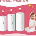 3Pcs Cake Stand & Cylinder Stands for Party Round Pedestal Stand with Weighted Water Bag & Spandex Cloth Cover for Stable Wedding, Birthday, Indoor Outdoor Home DecorPVC Plastic,Vivid White