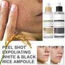 Rice Exfoliating Ampoule Set, 2025 Upgrade Black + White Rice Exfoliant, Peel & Shot Glow Rice Ampoule Duo for Glowing Skin | Gentle Peel + Pore Minimizing & Deep Hydration for All Skin Types - 2 PCS