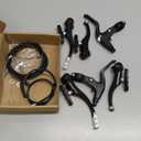 Bike Brakes Set, Complete Brake kit for Most Bicycles Mountain Bike, Front and Rear Bike MTB Hybrid Brake, Callipers Cables Lever Kit - Black