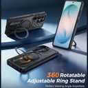FNTCASE for Samsung Galaxy S26-Ultra Case: [360 Spin Magnetic Ring Kickstand] [Compatible for MagSafe] [Screen Protector] Heavy Duty Military Grade Protection Protective Phone Case with Stand Black