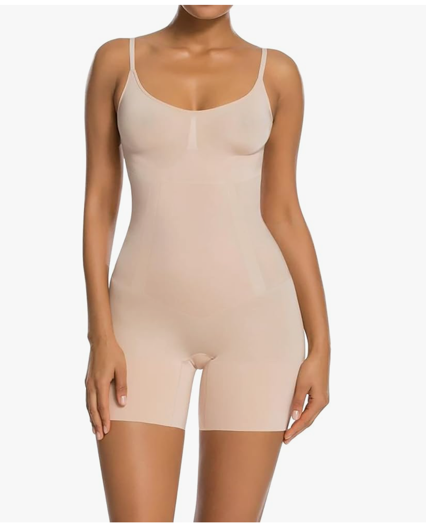 SHAPERX Shapewear for Women Tummy Control Open Bust Thigh Slimmer Body Shaper, L