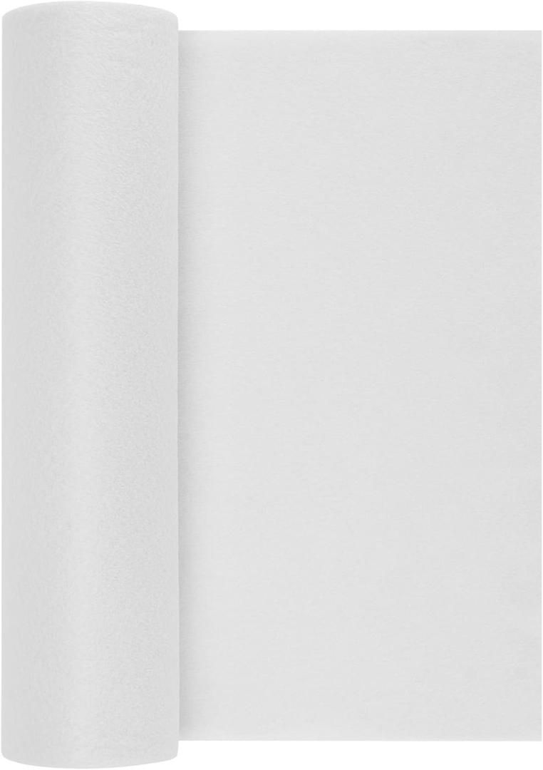 KEILEOHO 16.5 Inch x 10 Yards Iron-On Fusible Fleece Interfacing, White Medium Weight One-Sided Loft Iron On Fusible Fleece, Sewing Interfacing Fabric for Home Sewing and Crafting