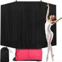 Expandable Privacy Curtain for Dance Bag Suitcase Portable Changing Room Curtain Without Bag and Rack Partition Screens for Dancer Backstage Accessories Camping Window(86.6 x 51 inch)