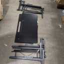 Hadulcet Small Standing Desk Adjustable Height, Mobile Stand Up Desk with Wheels, Portable Walking Pad Table Stand, Rolling Laptop Cart for Standing or Sitting, Black