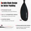 Kayak Paddles with Alloy Shaft and PP Blade, Floating Kayaking Oars, Adjustable 230-250 cm/90-98 Inches, Black