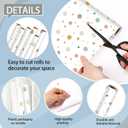 Skyygemm 6 Rolls Classroom Bulletin Board Paper Roll Polka Dot 4 x 12 ft Fade Resistant Colored Background Paper Bulk for Art Decor Drawing Craft(Boho Color)
