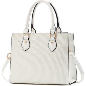 CHICAROUSAL Crossbody Purses and Handbags for Women PU Leather Tote Top Handle Satchel Shoulder Bags (CB White)