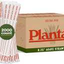 Bulk Pack of 8 Inch Agave Straws (Wrapped) | 2,000 Count | Sustainable & Compostable Drinking Straws made from Upcycled Agave | Long-Lasting, Durable Drinking Straws that Won't Get Soggy