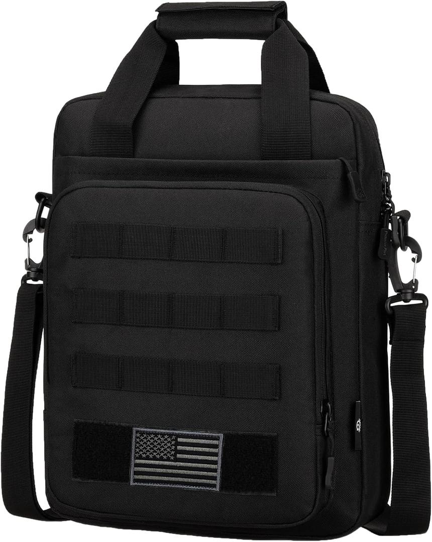 ZHIERNA Tactical Messenger Bag, Tactical Briefcase Laptop Bag Heavy Duty MOLLE Shoulder Pack Handbag for Men(Patch Included)