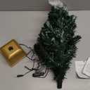 24inch Green Fiber Optic Christmas Tree, Pre-Lit Artificial Mini Christmas Tree, Tabletop Small Xmas Tree with Stars Holiday Home Decorations