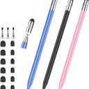 Stylus Pen for Touchscreen, 3-in-1 Rubber Disc Stylus, High Sensitivity and Precision, Universal Stylus Pen Compatible for Ipad,iPhone Android Kindle All Capacitive Tablets (Black/Blue/Rose Gold)