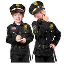 Kangaroo Police Costume for Kids 12 Pcs Set Boys Police Officer Costume with Hat, Badge, Vest, Handcuffs & Accessories – Kids Dress up & Role Play Cop Outfit for Easter & Halloween Party Events Small 4-6