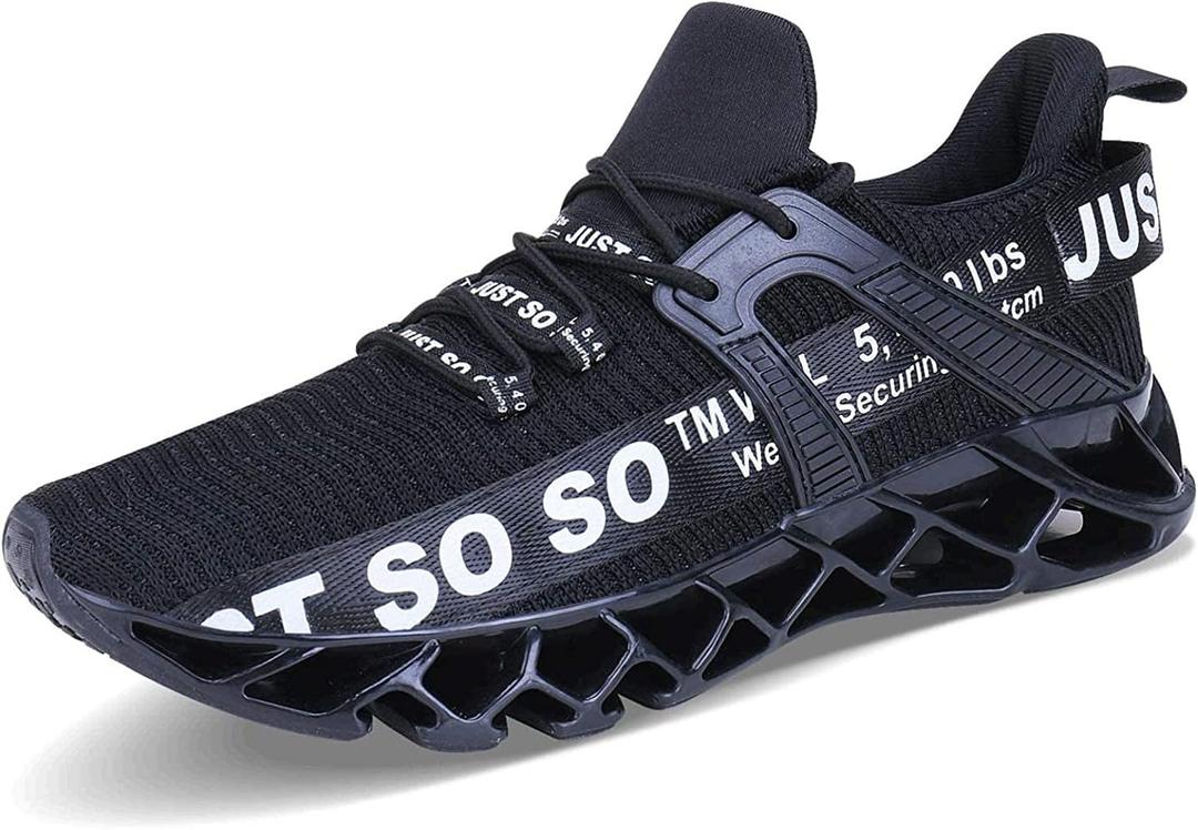 UMYOGO Women's Running Shoes Non Slip Athletic Tennis Walking Blade Type Sneakers (8, Black)