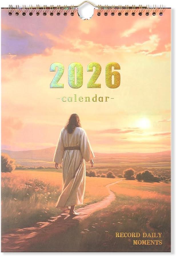 2 x 2026 calendar-wall calendar January-December Calendar Bible Theme wall calendar 11.7 x 8.2 Wall Calendar ffor Office Home Planning & Organizing