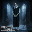 Soulchen 12 ft Skeleton Outfit Accessories Halloween Skeleton Outfit Set, Black Skirt Giant Sized Clothing for 12 ft Halloween Garden Outdoor Decor(Wig not Included)