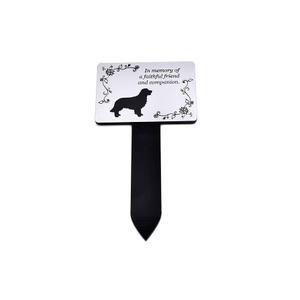 OriginDesigned Dog Memorial Plaque Stake SILVER and Black - Outdoor Garden Waterproof (Golden Retriever)