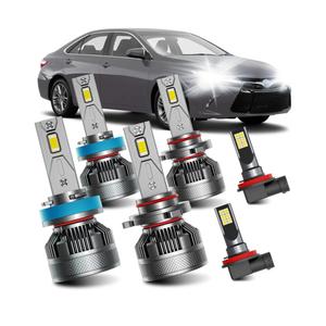 AWALITED Fits for 2007-2018 Toyota Camry High Low Beam Fog Lights Bulbs Combo, 6000K White Plug-and-Play Super Bright Light Bulbs, Pack of 6