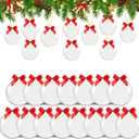 SUNWISHA 15pcs Christmas Clear Acrylic Balls Ornament Set with Bow Tie, Xmas Classic Tree Balls for Holiday Indoor Outdoor Dcor, Wreath, Garland, Party DcorStyle 2 for Adults
